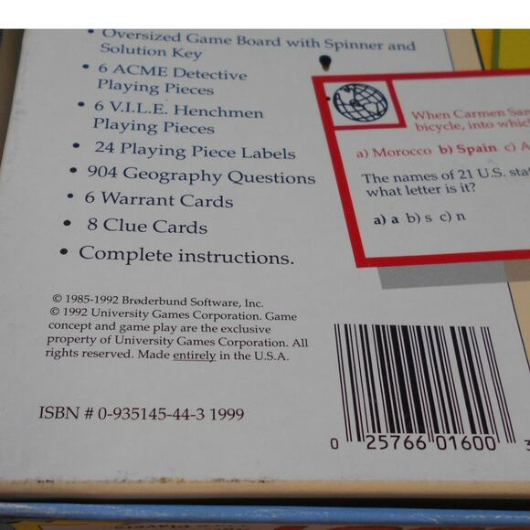 1992 Where in the World is Carmen Sandiego? University Games #1600 Complete - Picture 9 of 9